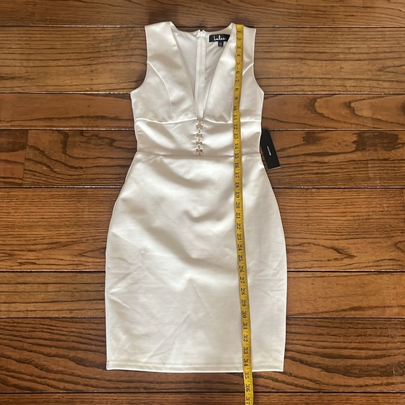 Lulus Deep V Neck Sascha White Sleeveless Bodycon Dress Size XS - Picture 5 of 12